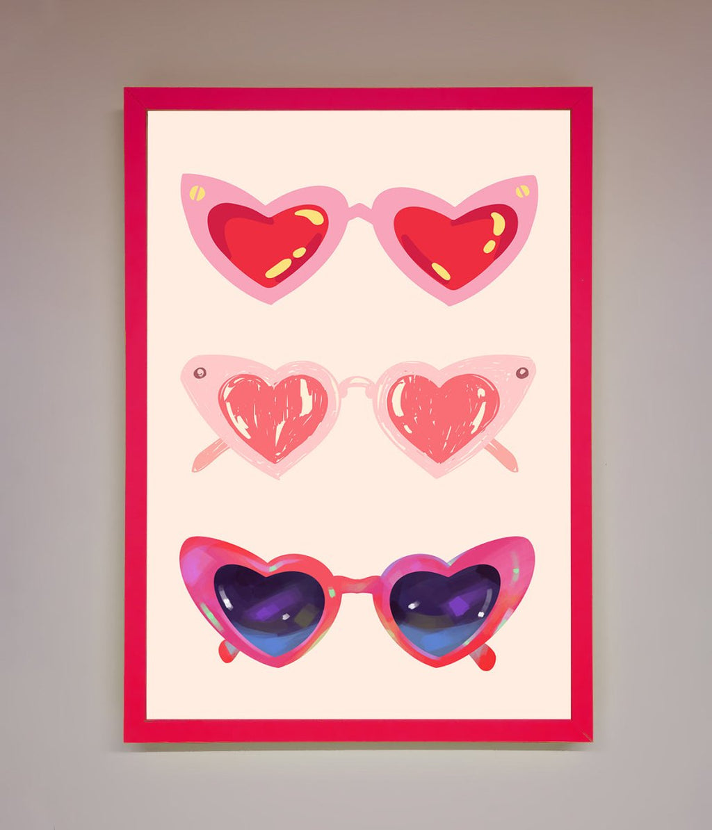 Heart Sunglasses Framed Poster