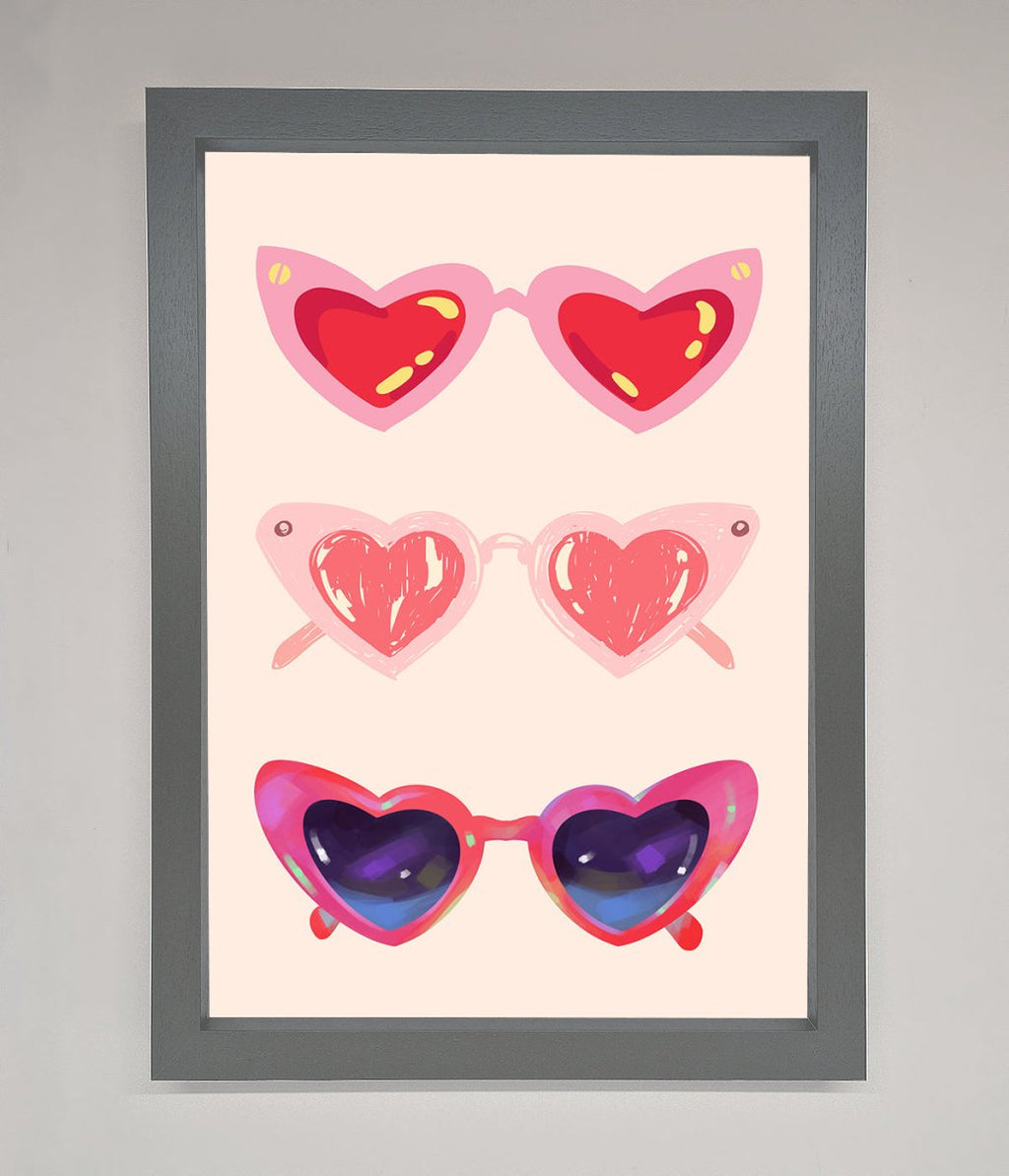 Heart Sunglasses Framed Poster