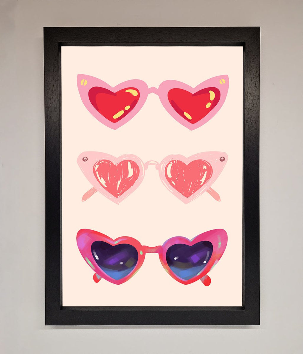Heart Sunglasses Framed Poster