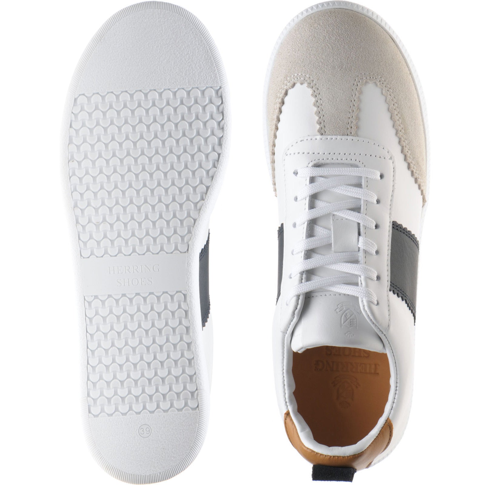 Angelina Ladies Rubber Soled Trainers in White and Navy