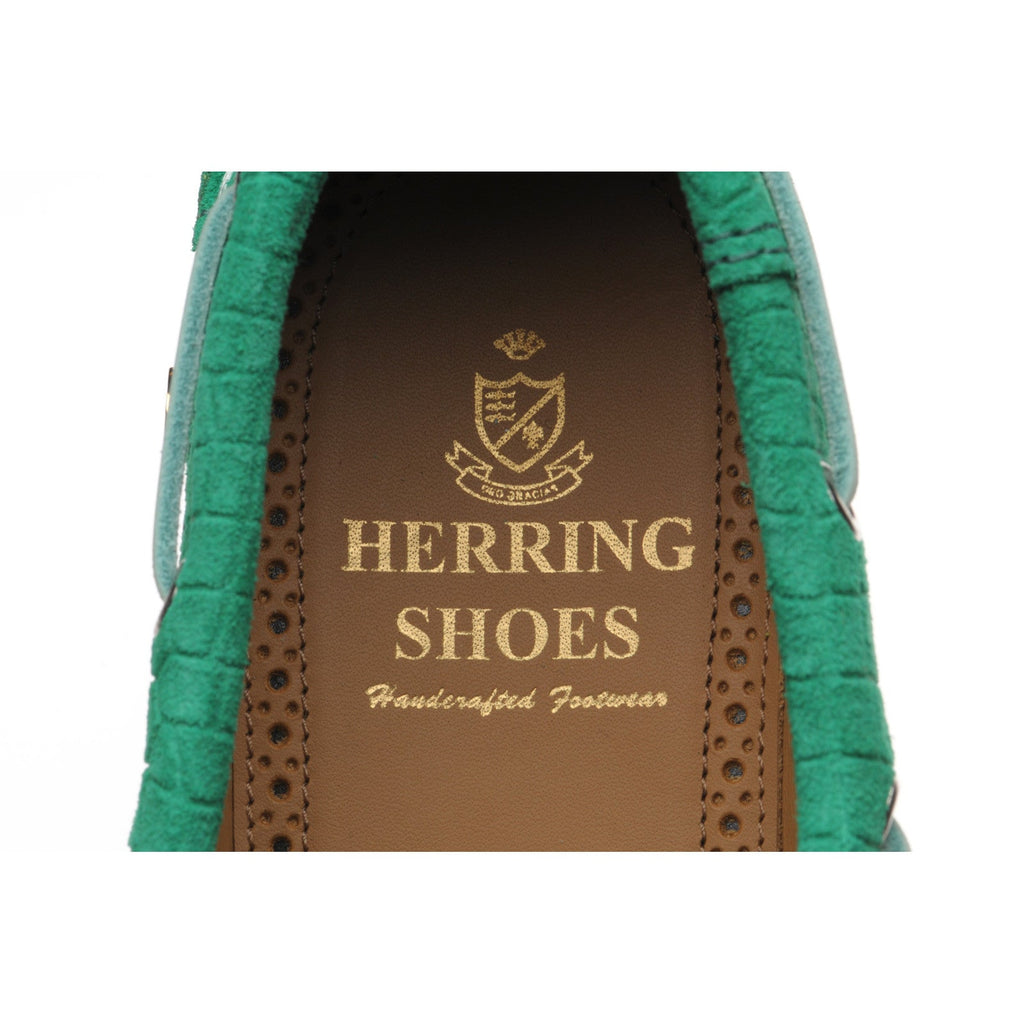 Cordelia Ladies Deck Shoes in Green Suede