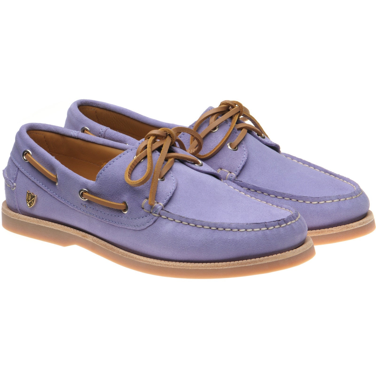Cordelia Ladies Rubber Soled Deck Shoes in Lilac Suede