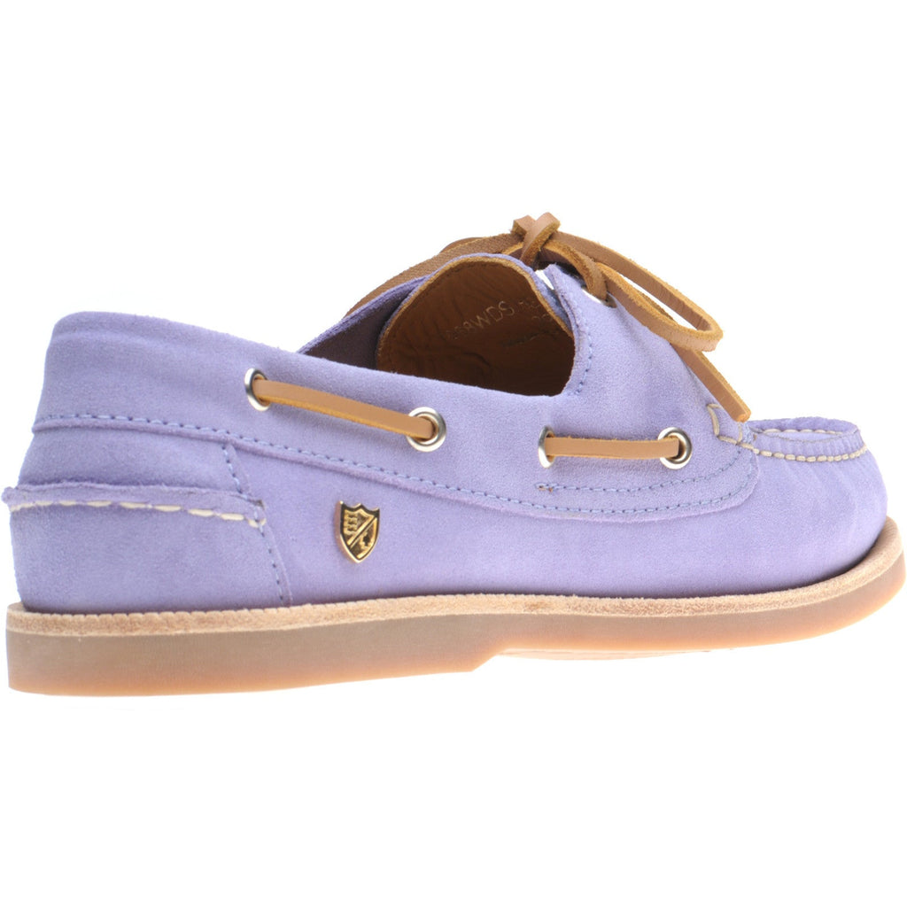 Cordelia Ladies Rubber Soled Deck Shoes in Lilac Suede