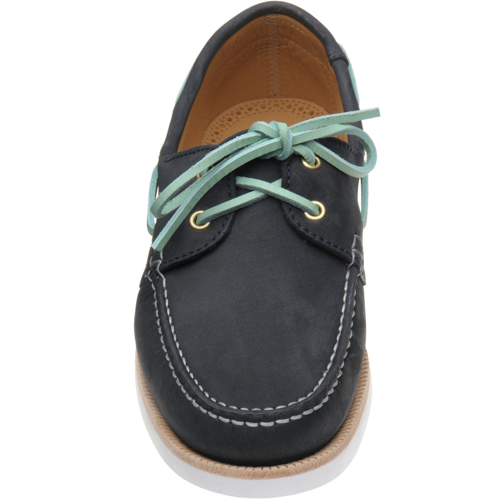 Cordelia Ladies Navy Nubuck Deck Shoes with Rubber Sole