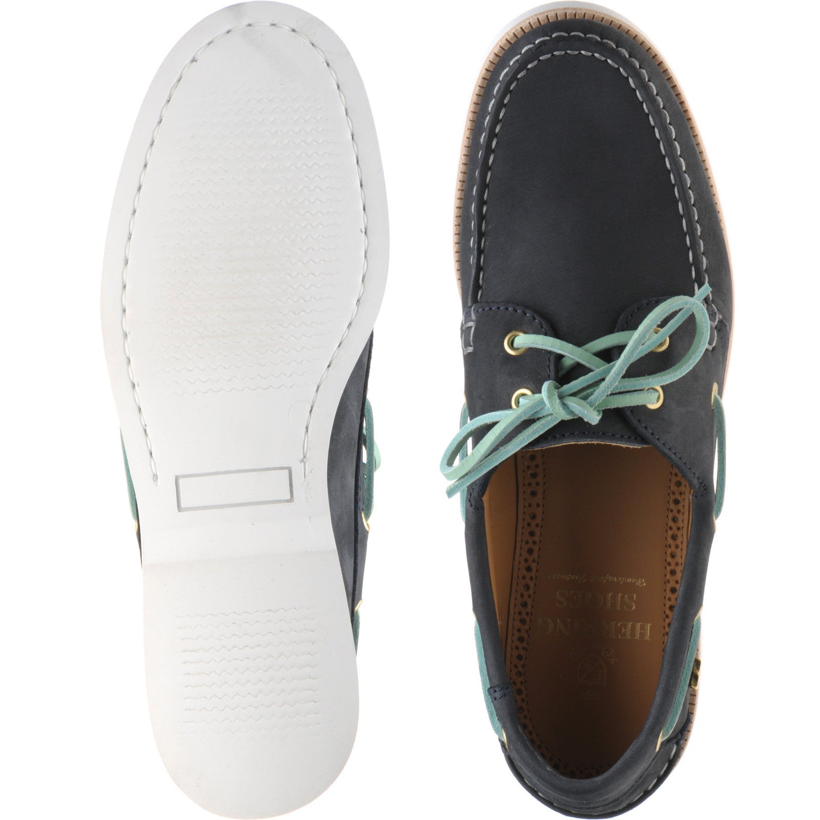 Cordelia Ladies Navy Nubuck Deck Shoes with Rubber Sole