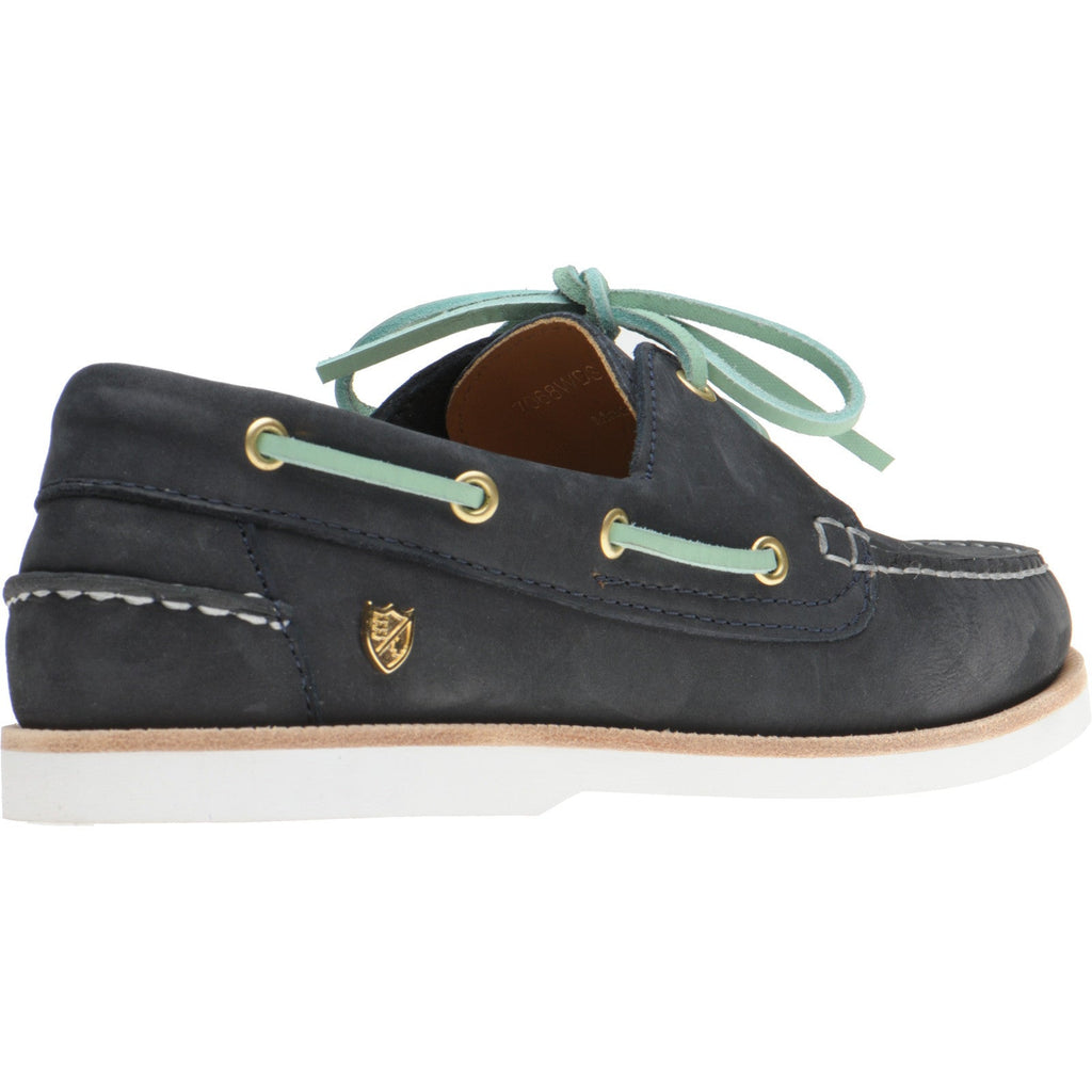 Cordelia Ladies Navy Nubuck Deck Shoes with Rubber Sole