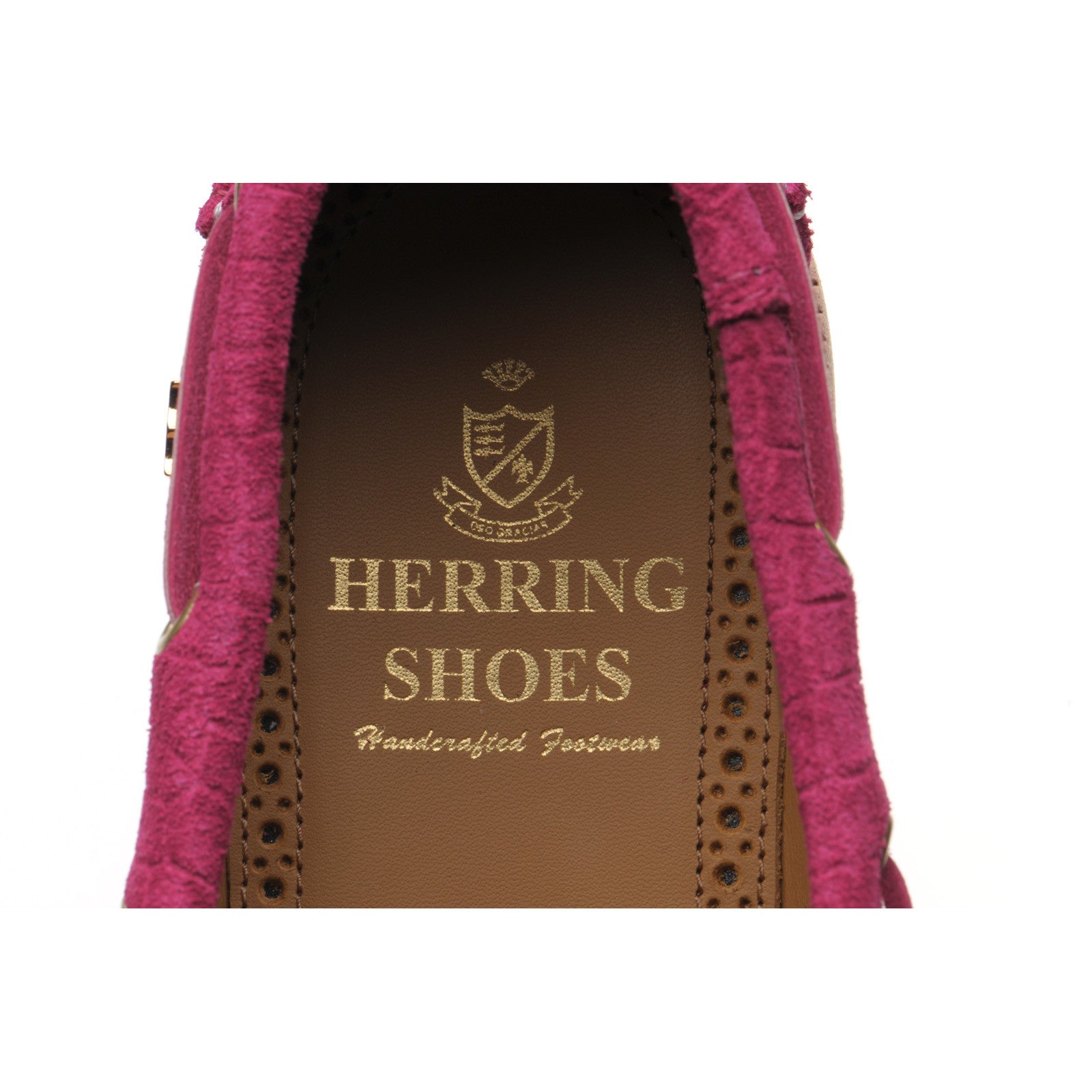 Cordelia Ladies Deck Shoes in Pink Suede with Rubber Sole