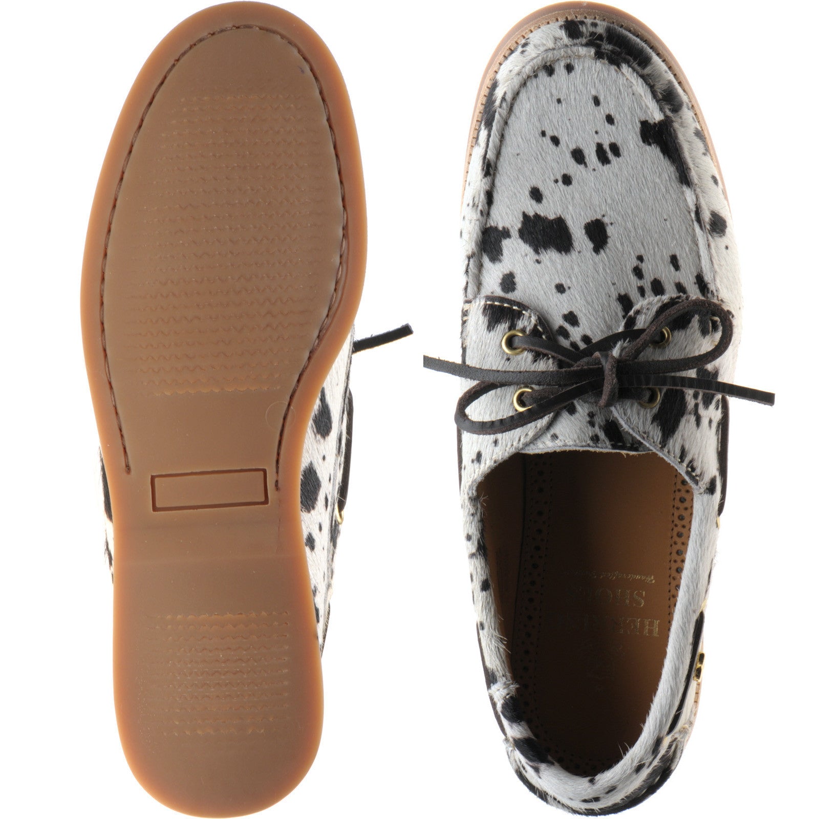 Cordelia Ladies Deck Shoes in White and Brown Pony