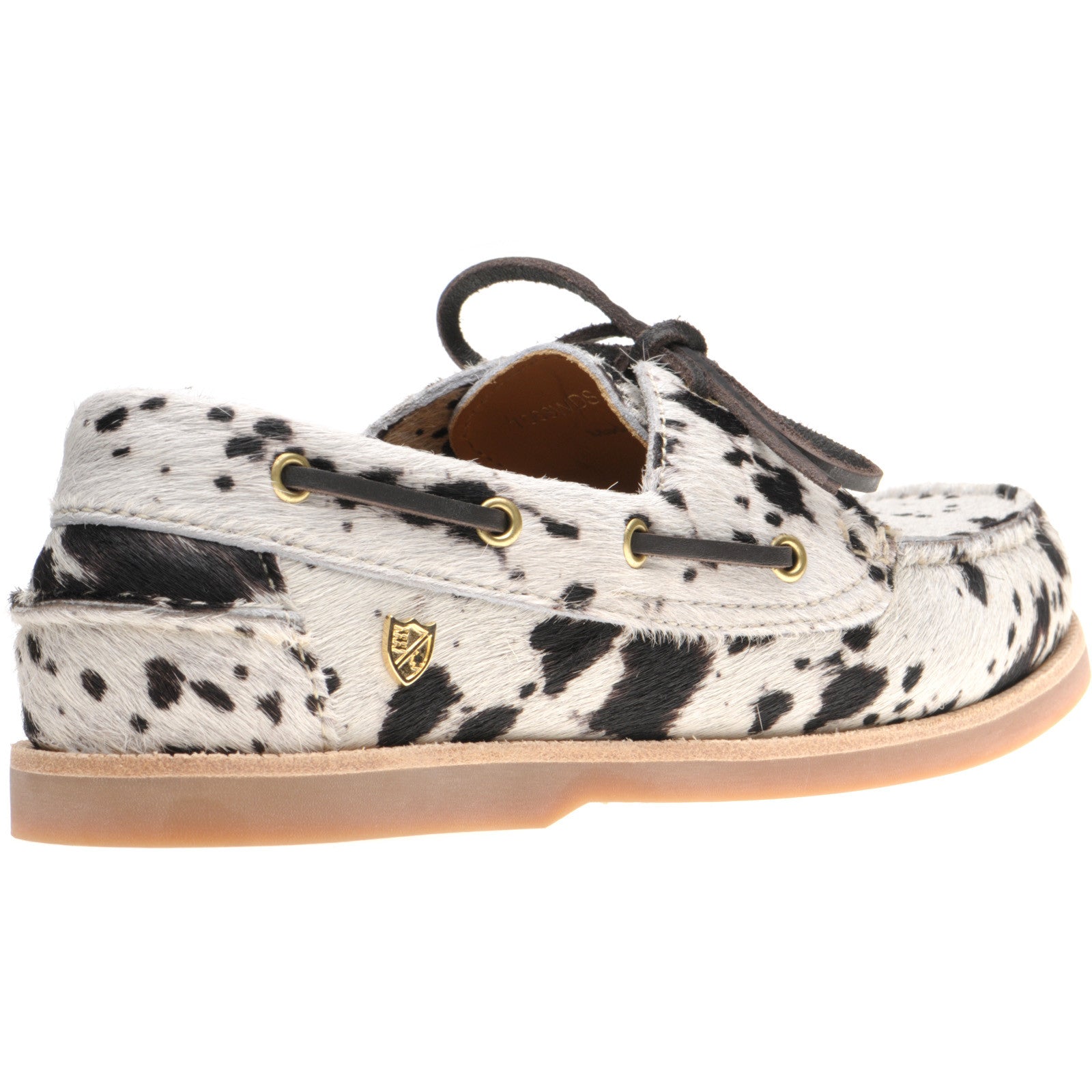 Cordelia Ladies Deck Shoes in White and Brown Pony