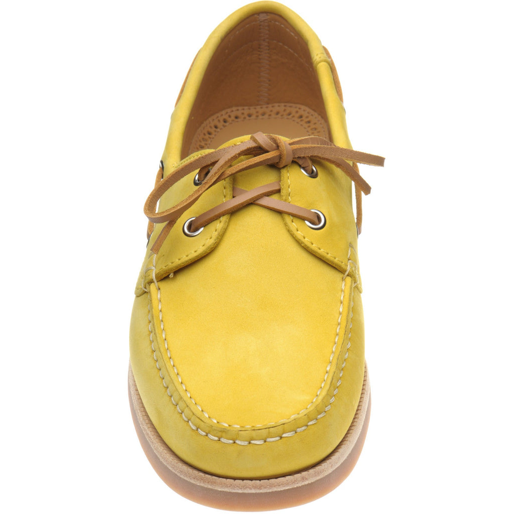 Yellow Nubuck Ladies Deck Shoes with Rubber Sole