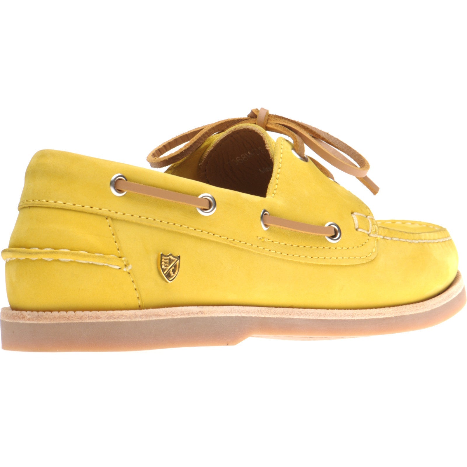 Yellow Nubuck Ladies Deck Shoes with Rubber Sole