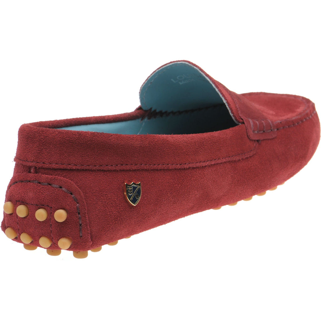 Louisa Ladies Burgundy Suede Driving Moccasins