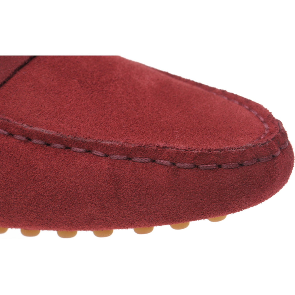 Louisa Ladies Burgundy Suede Driving Moccasins