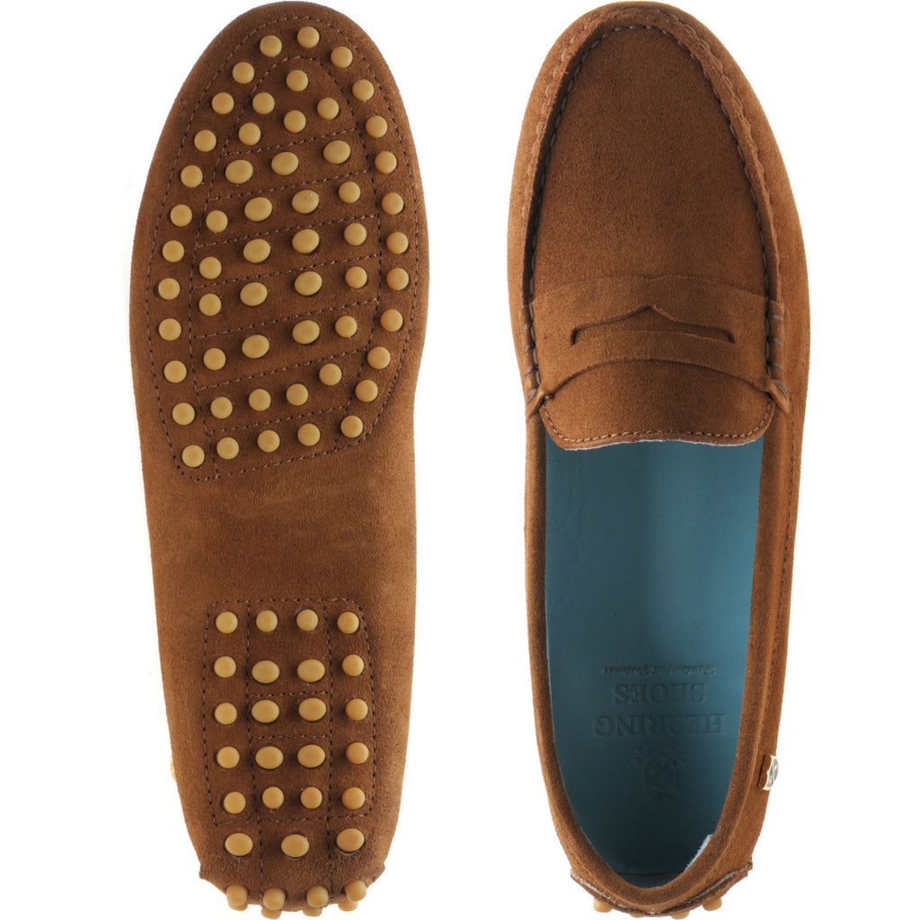 Louisa Ladies Cognac Suede Driving Moccasins