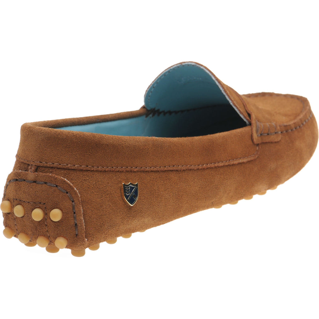 Louisa Ladies Cognac Suede Driving Moccasins