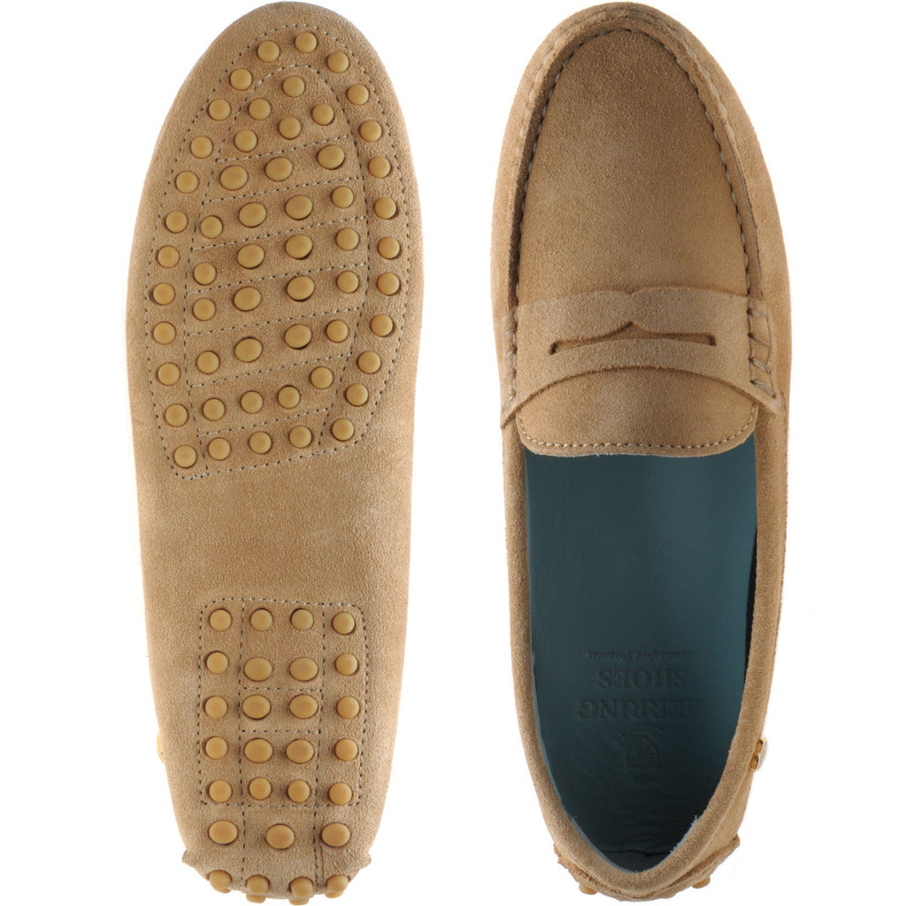 Louisa Ladies Driving Moccasins in Sand Suede