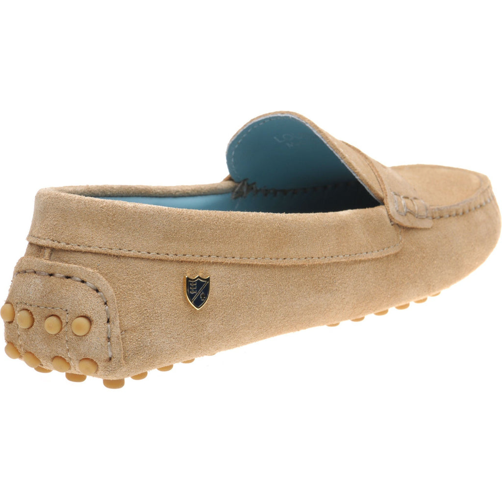 Louisa Ladies Driving Moccasins in Sand Suede