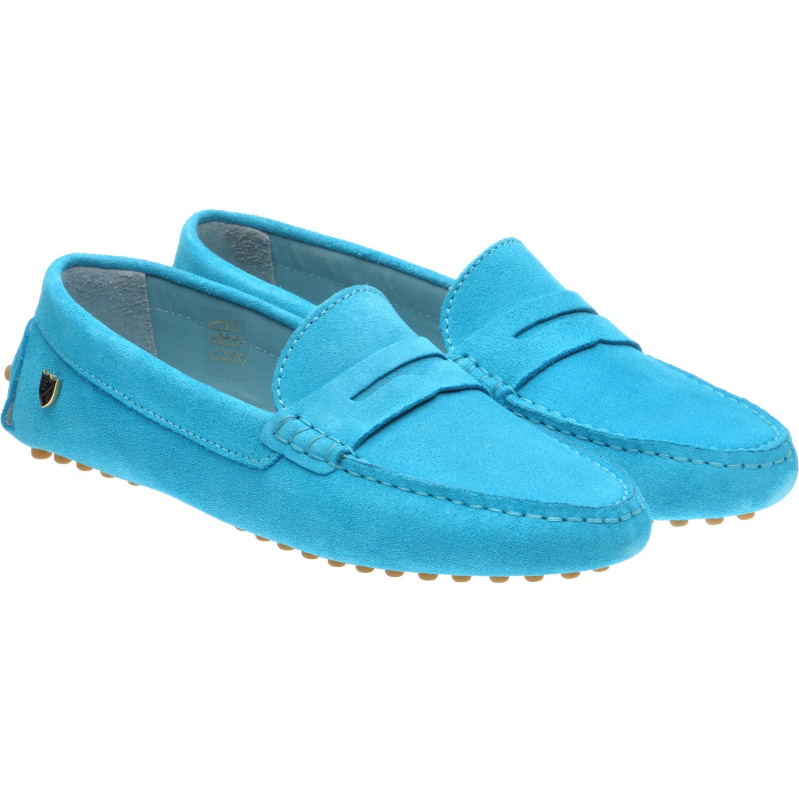 Louisa Ladies Driving Moccasins in Turquoise Suede