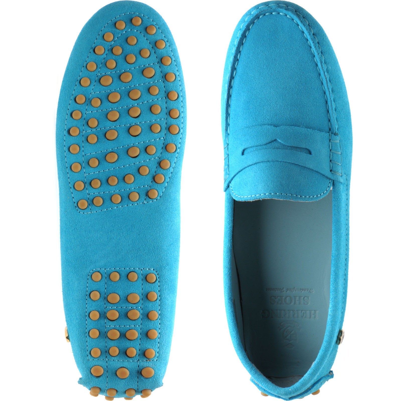 Louisa Ladies Driving Moccasins in Turquoise Suede