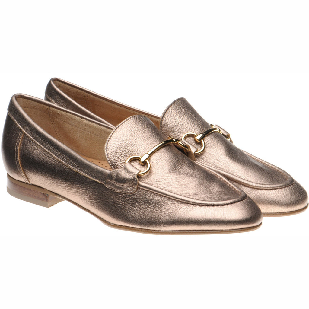 Scarlette Ladies Rubber Soled Loafers in Gold