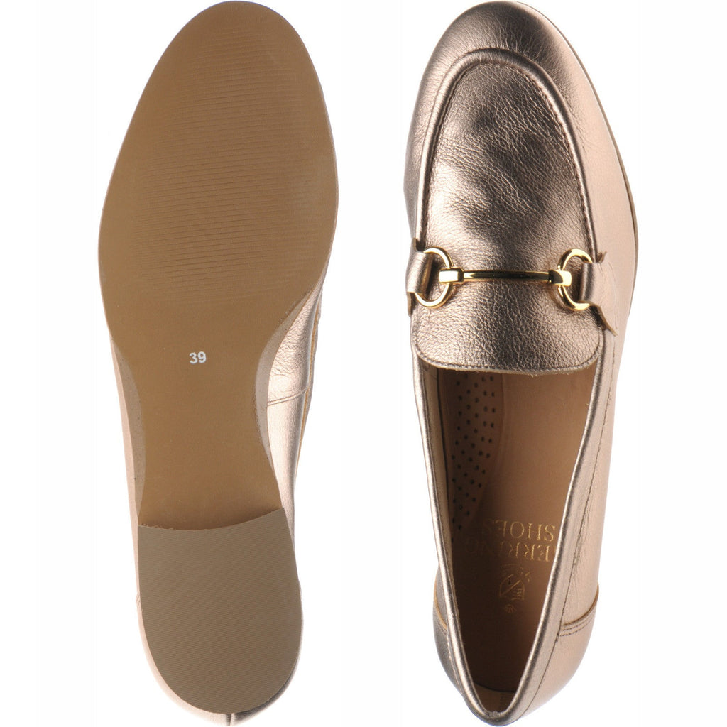 Scarlette Ladies Rubber Soled Loafers in Gold