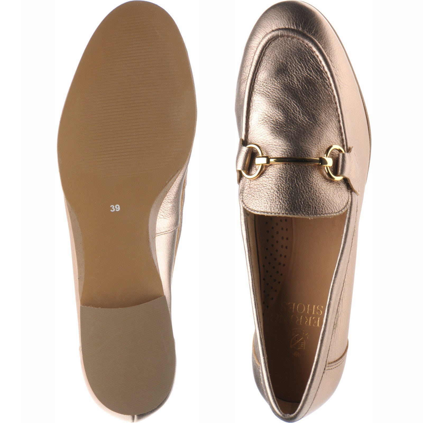 Scarlette Ladies Rubber Soled Loafers in Gold