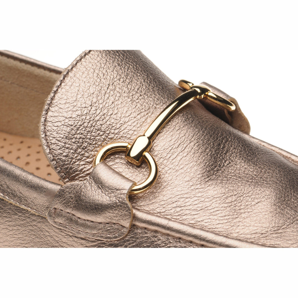 Scarlette Ladies Rubber Soled Loafers in Gold