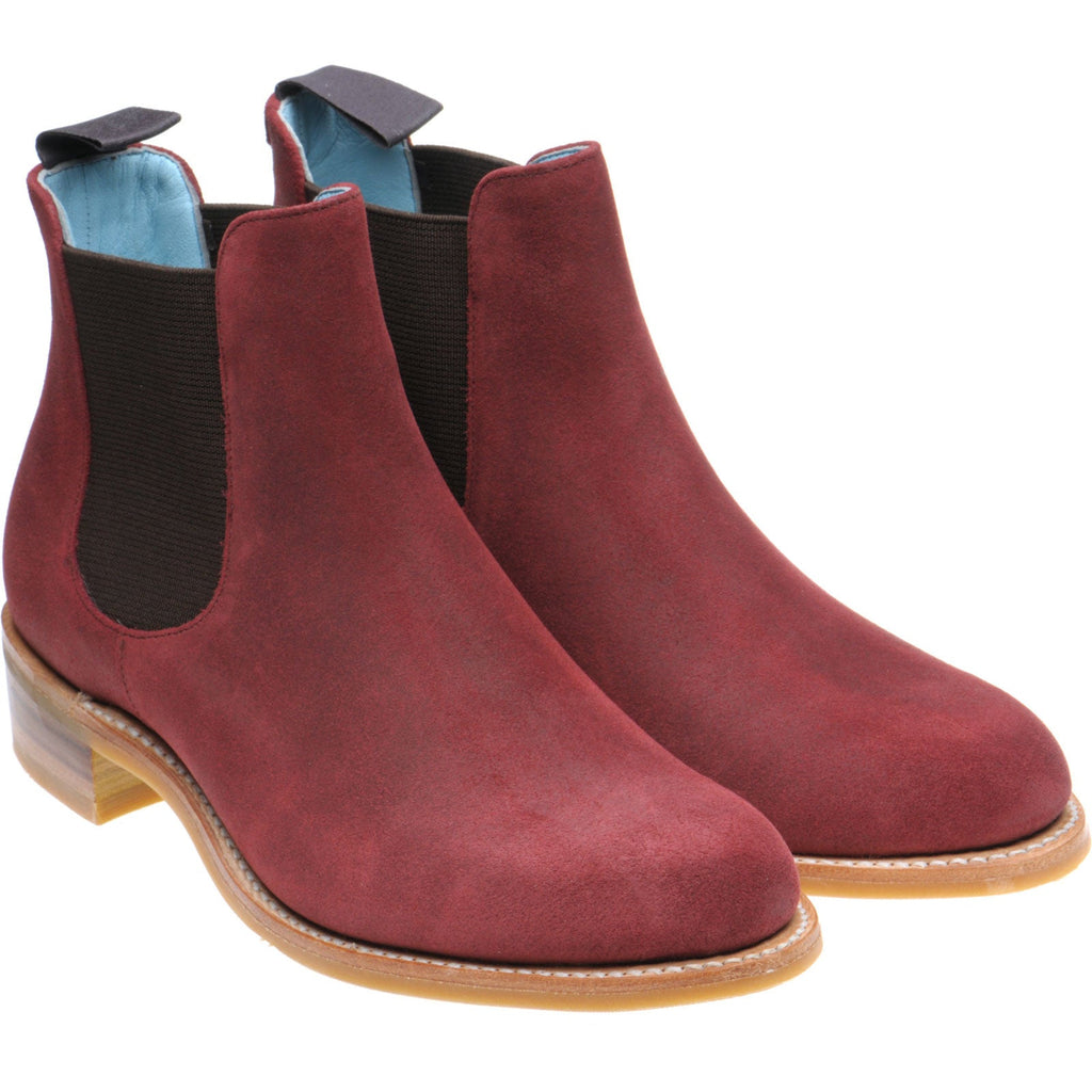 Plum Suede Chelsea Boots with Rubber Sole