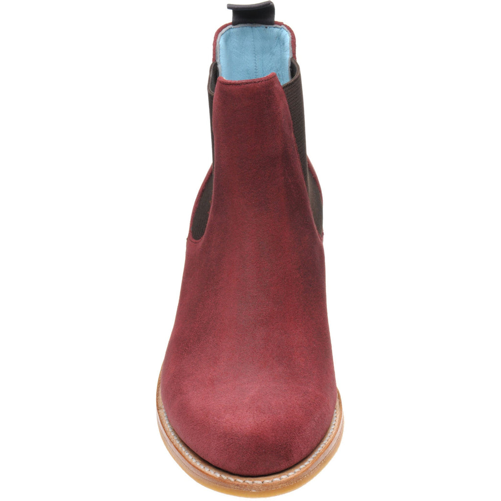 Plum Suede Chelsea Boots with Rubber Sole