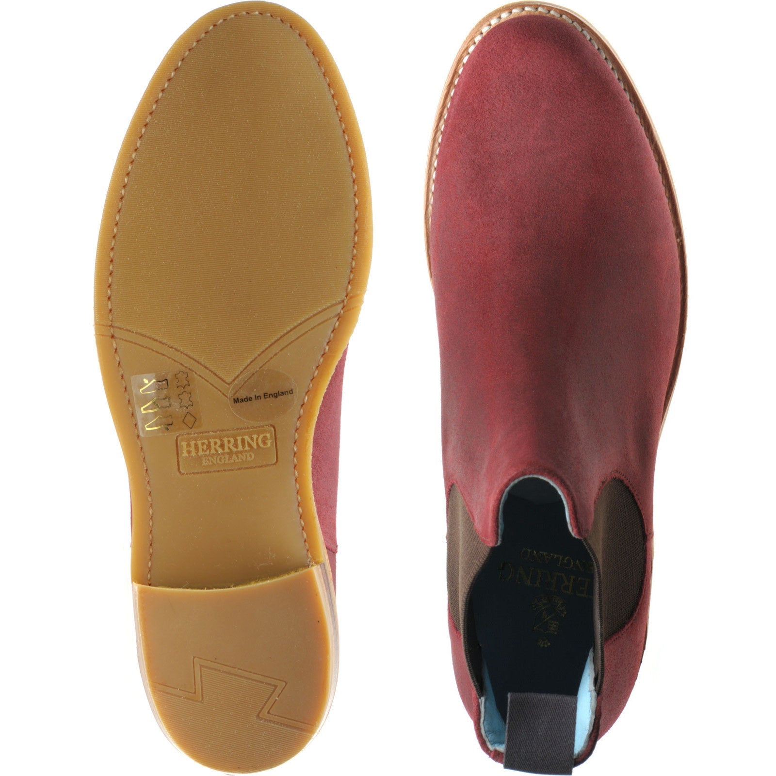 Plum Suede Chelsea Boots with Rubber Sole