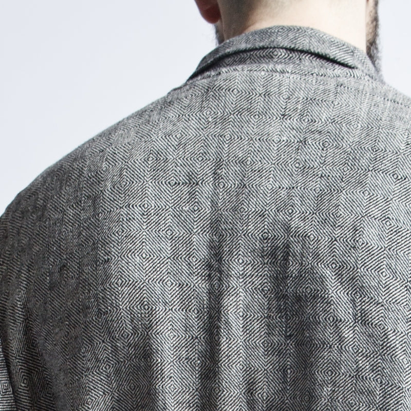 Dark Grayish-Black Linen Bathrobe – Unisex with Pockets by KOOSdisain at www.brixbailey.com