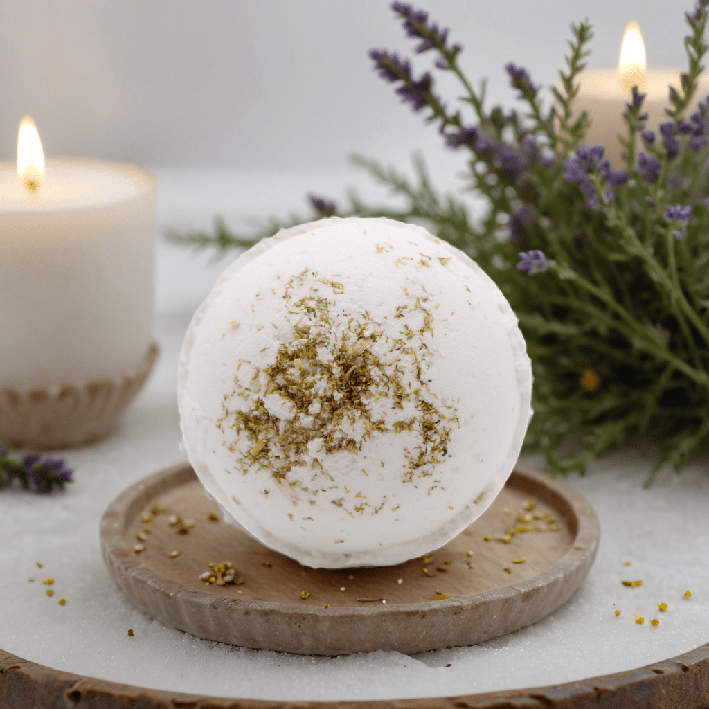 Himalayan Salt Bath Bomb with Geranium and Grapefruit Vitamin E Oil