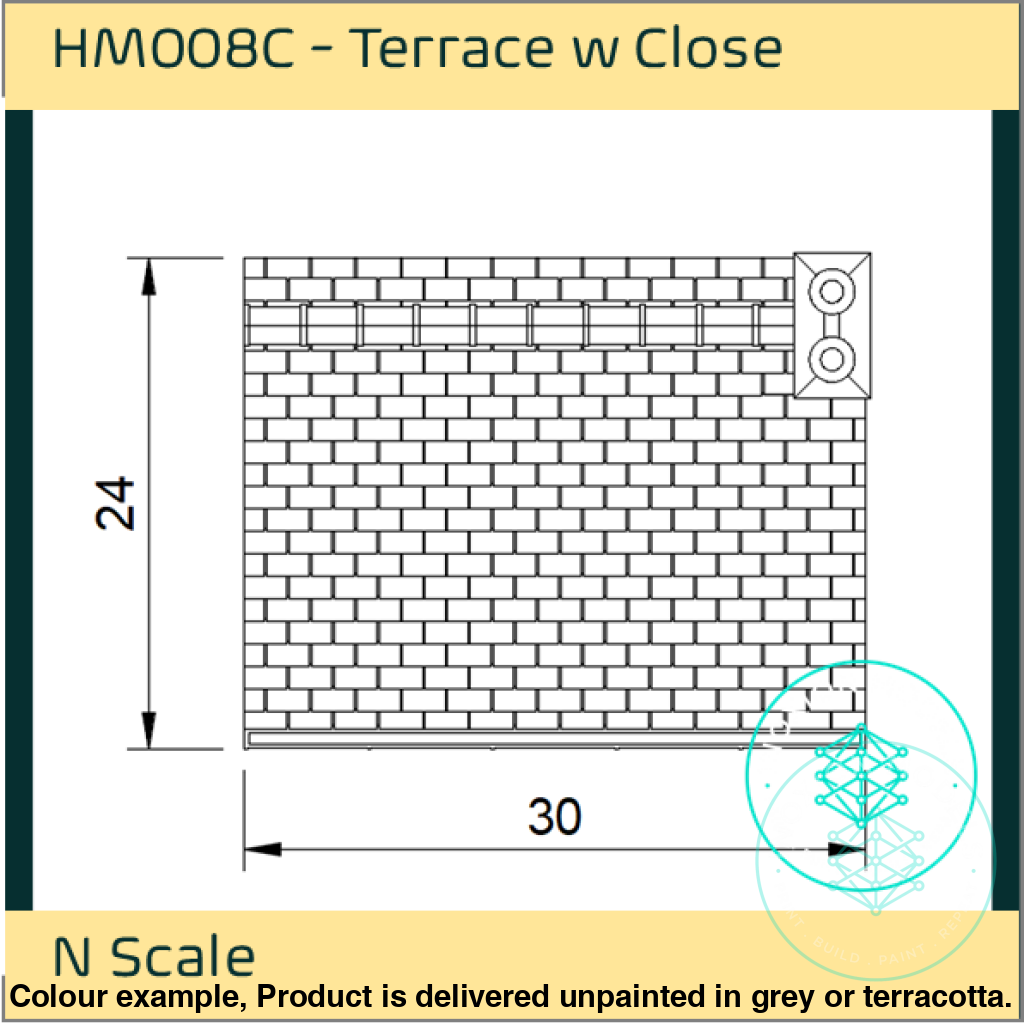 Low Relief Terrace House with Close N Scale Model Kit