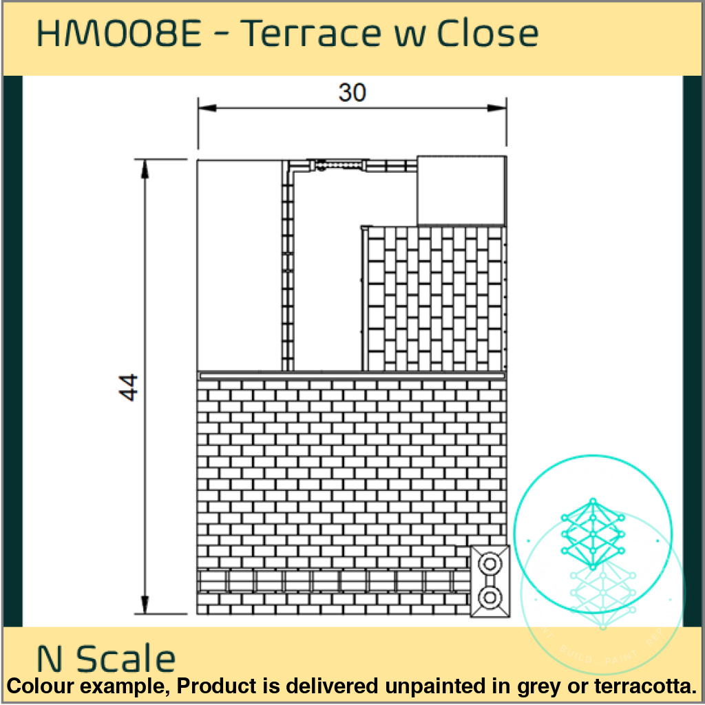 Low Relief Terrace House with Close N Scale Model Kit