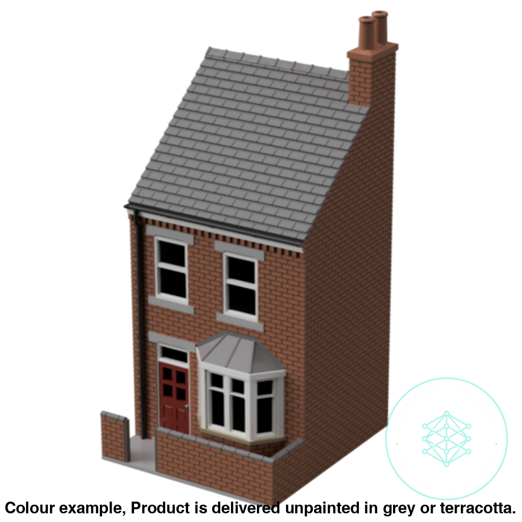 Low Relief Terrace House N Scale Model Kit with Bay Window