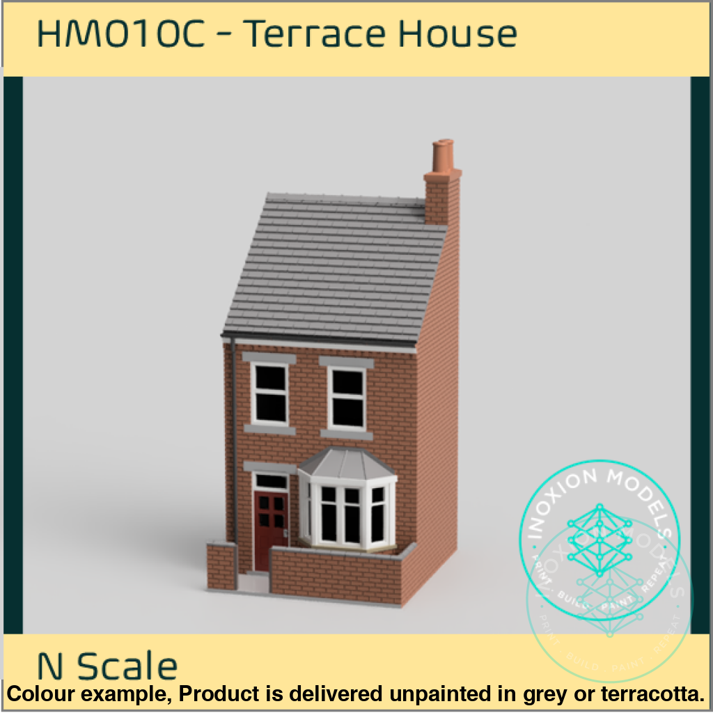 Low Relief Terrace House N Scale Model Kit with Bay Window