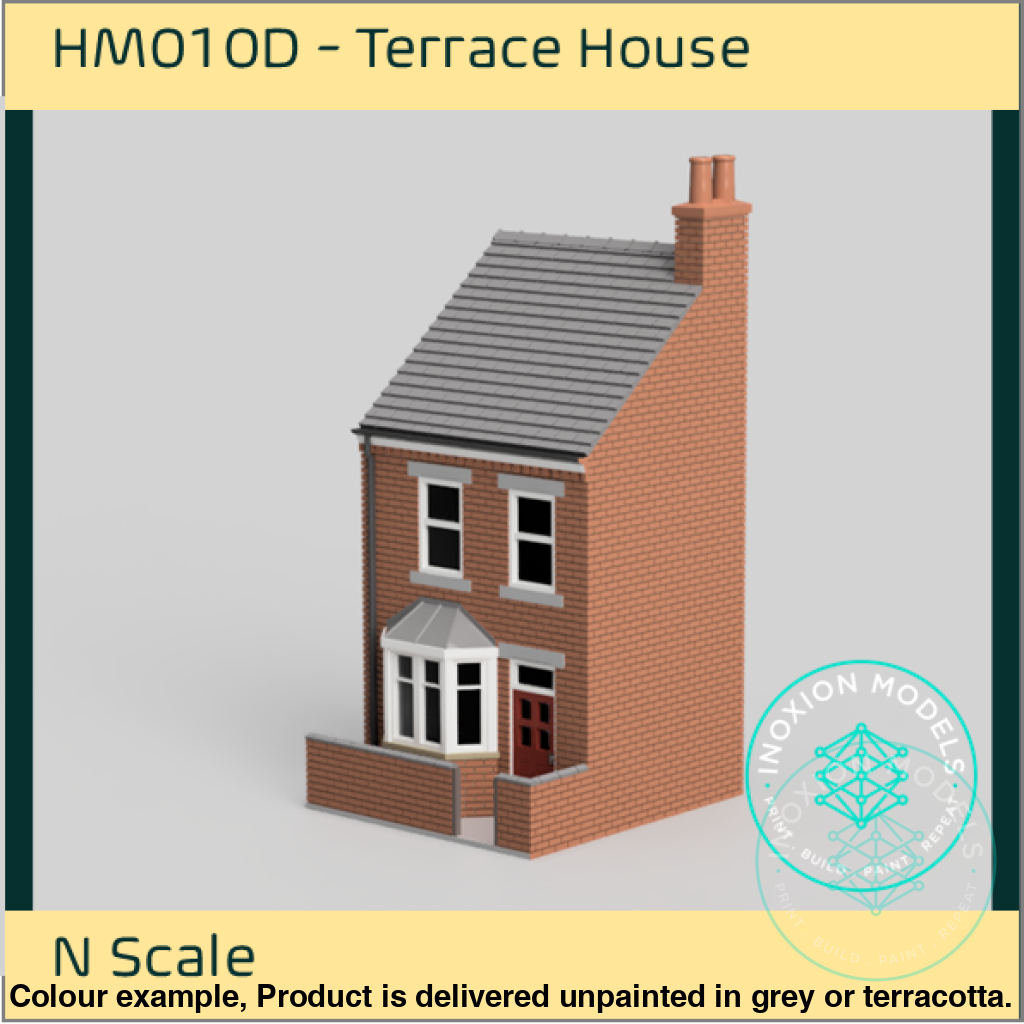 Low Relief Terrace House N Scale Model Kit with Bay Window