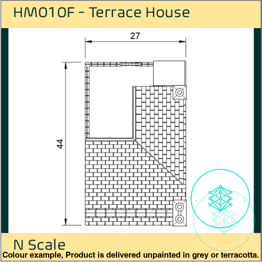 Low Relief Terrace House N Scale Model Kit