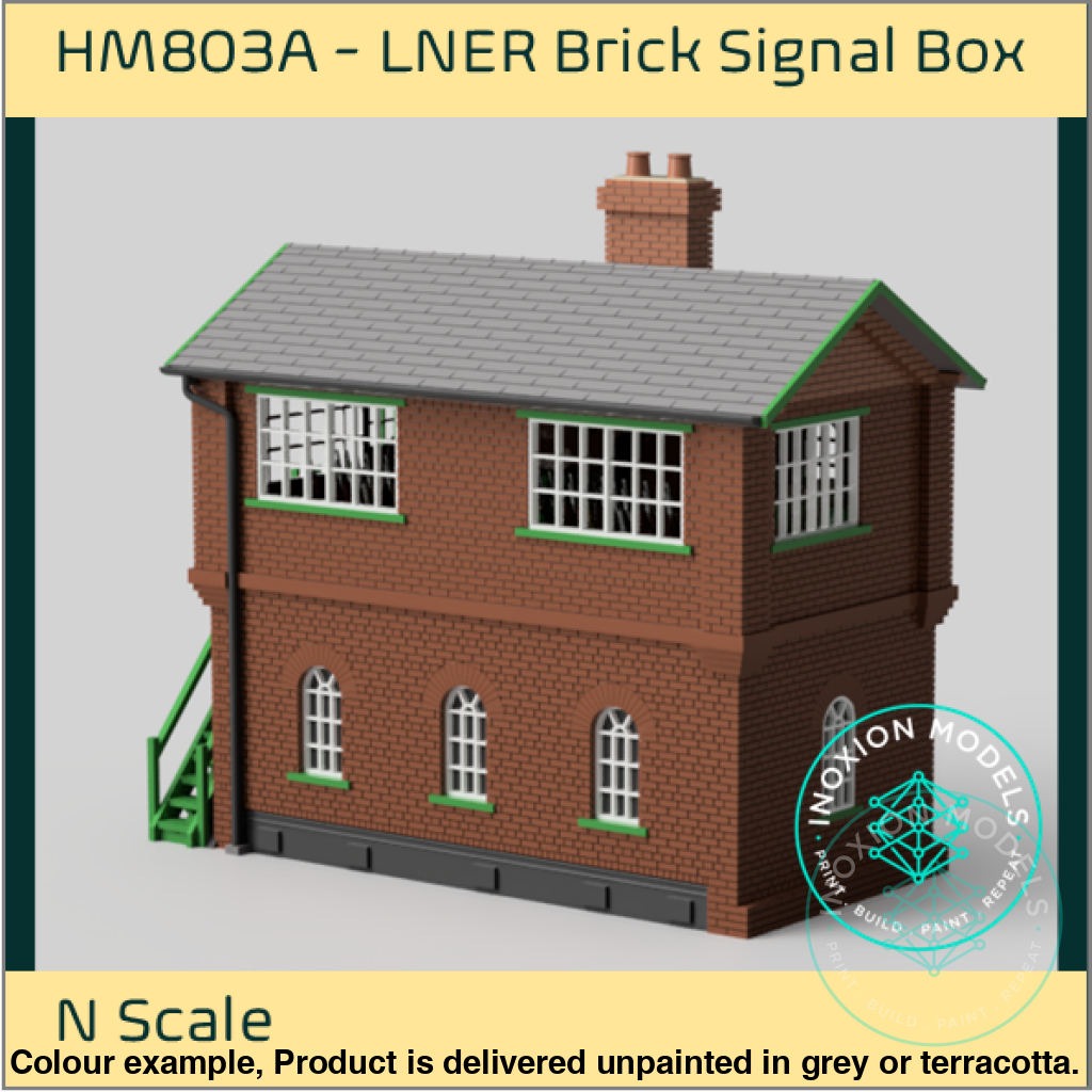 Brick Signal Box N Scale Model Kit with Interior Detail