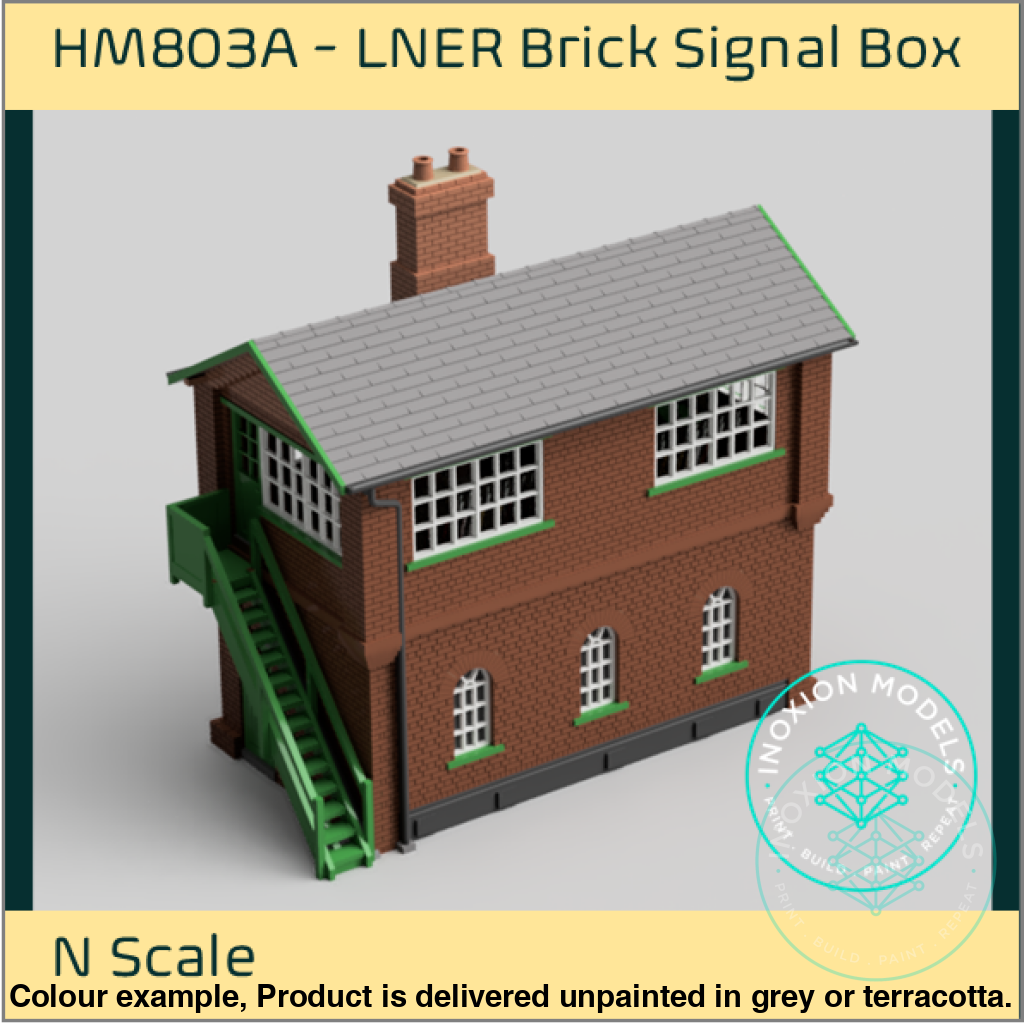 Brick Signal Box N Scale Model Kit with Interior Detail