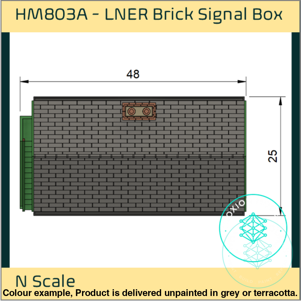 Brick Signal Box N Scale Model Kit with Interior Detail