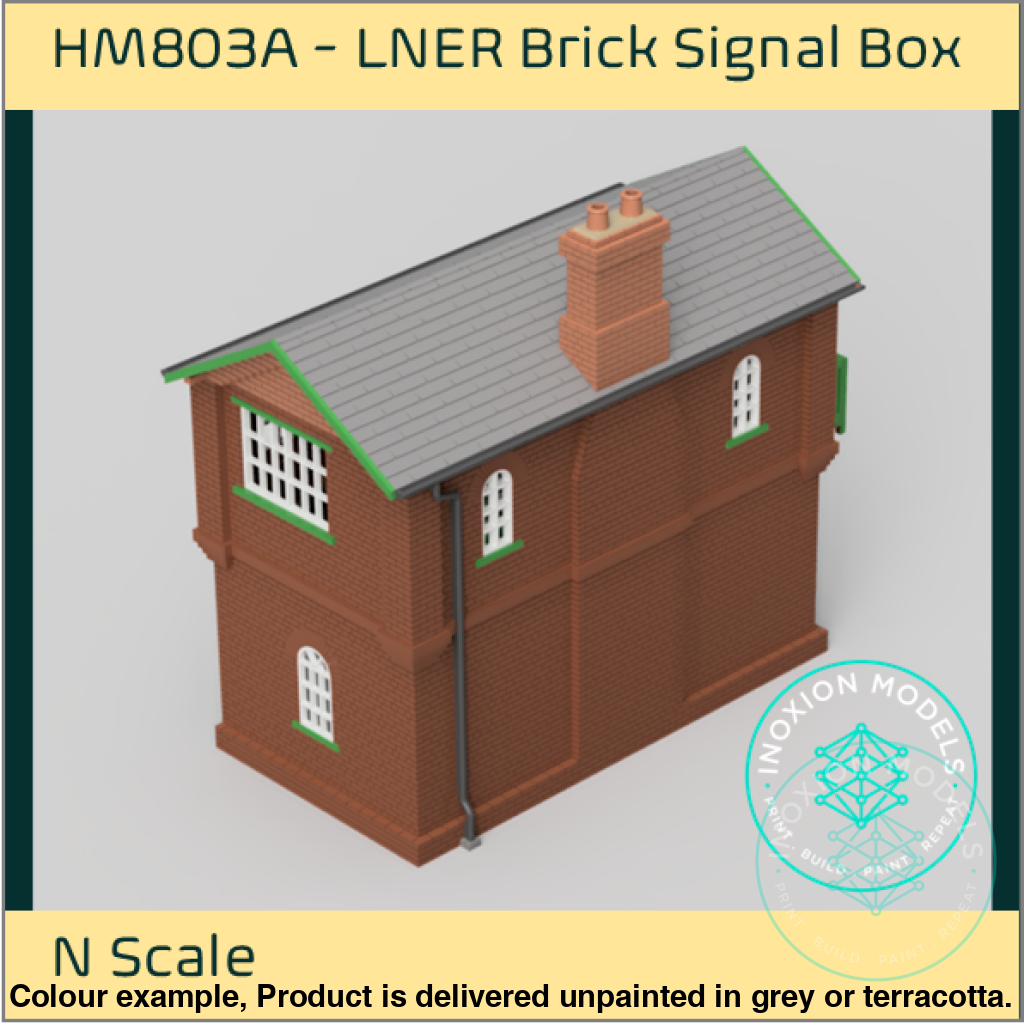 Brick Signal Box N Scale Model Kit with Interior Detail