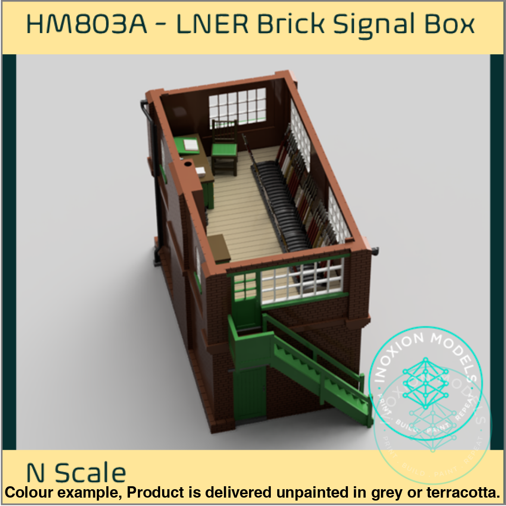 Brick Signal Box N Scale Model Kit with Interior Detail