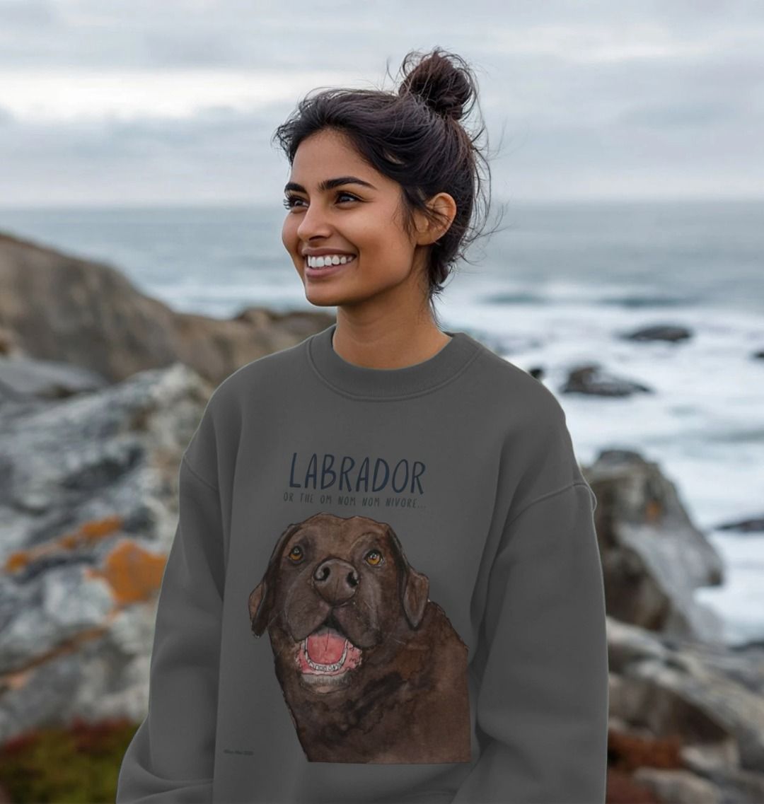 Will Sit for Snacks: The Chocolate LabradorOversized Sweatshirt