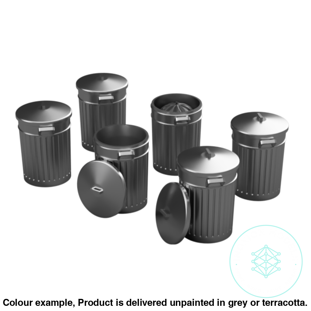 N Scale Dustbins Model Kit Set of 6