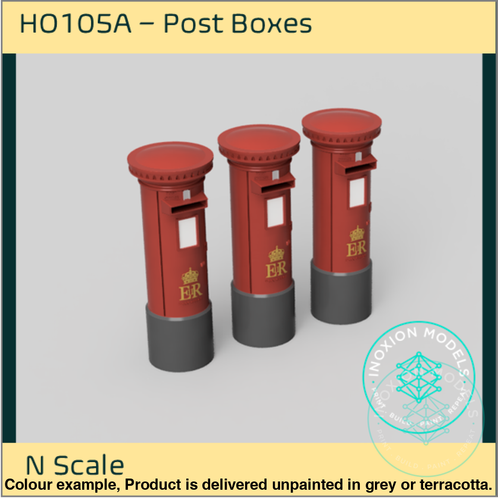 Post Boxes N Scale Model Set of 3