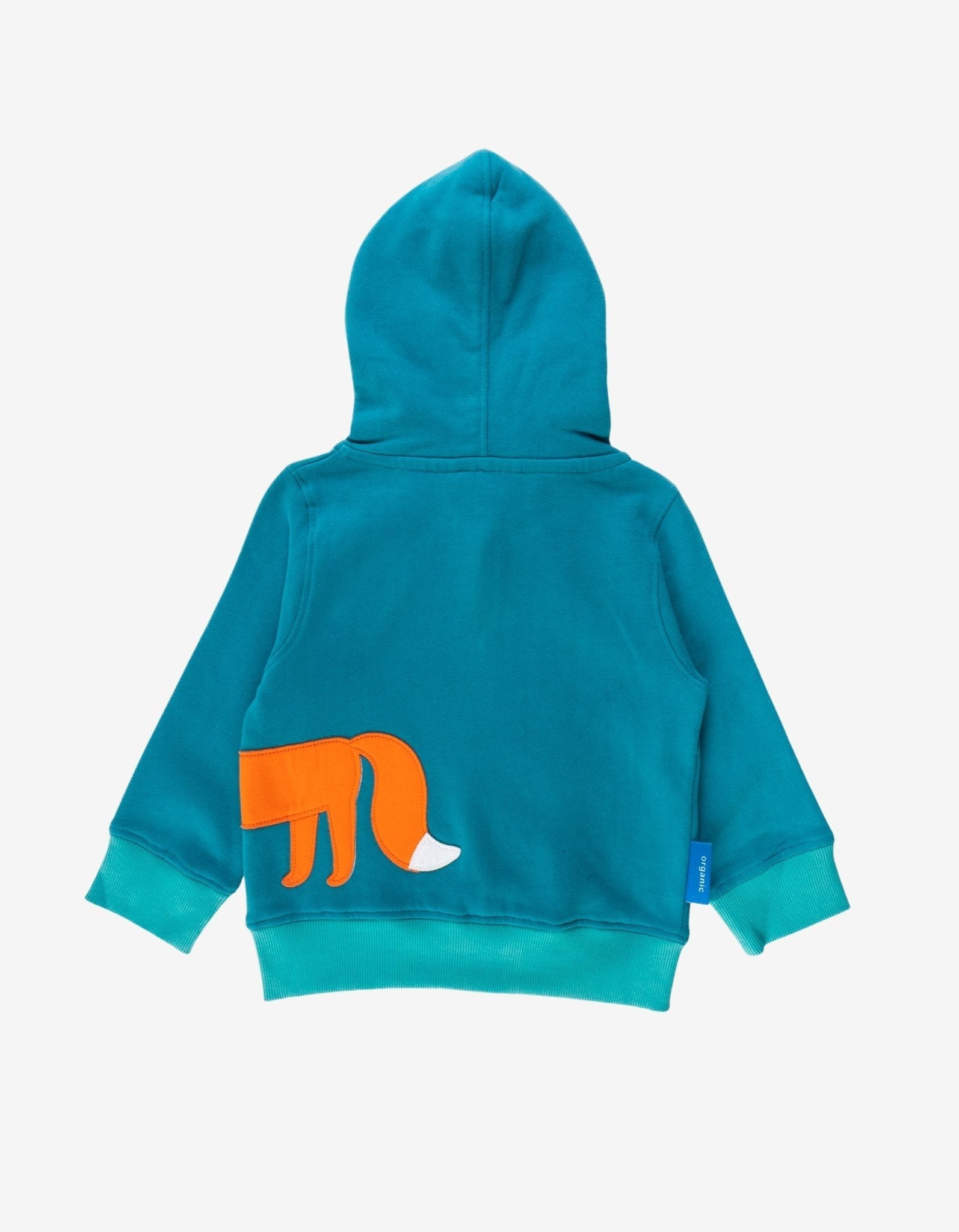 Organic Fox Applique Hoodie in Autumnal Green