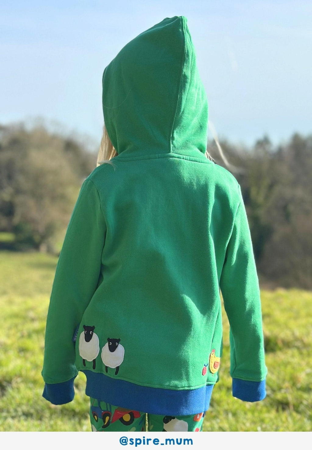 Organic Hillside Applique Hoodie for Kids