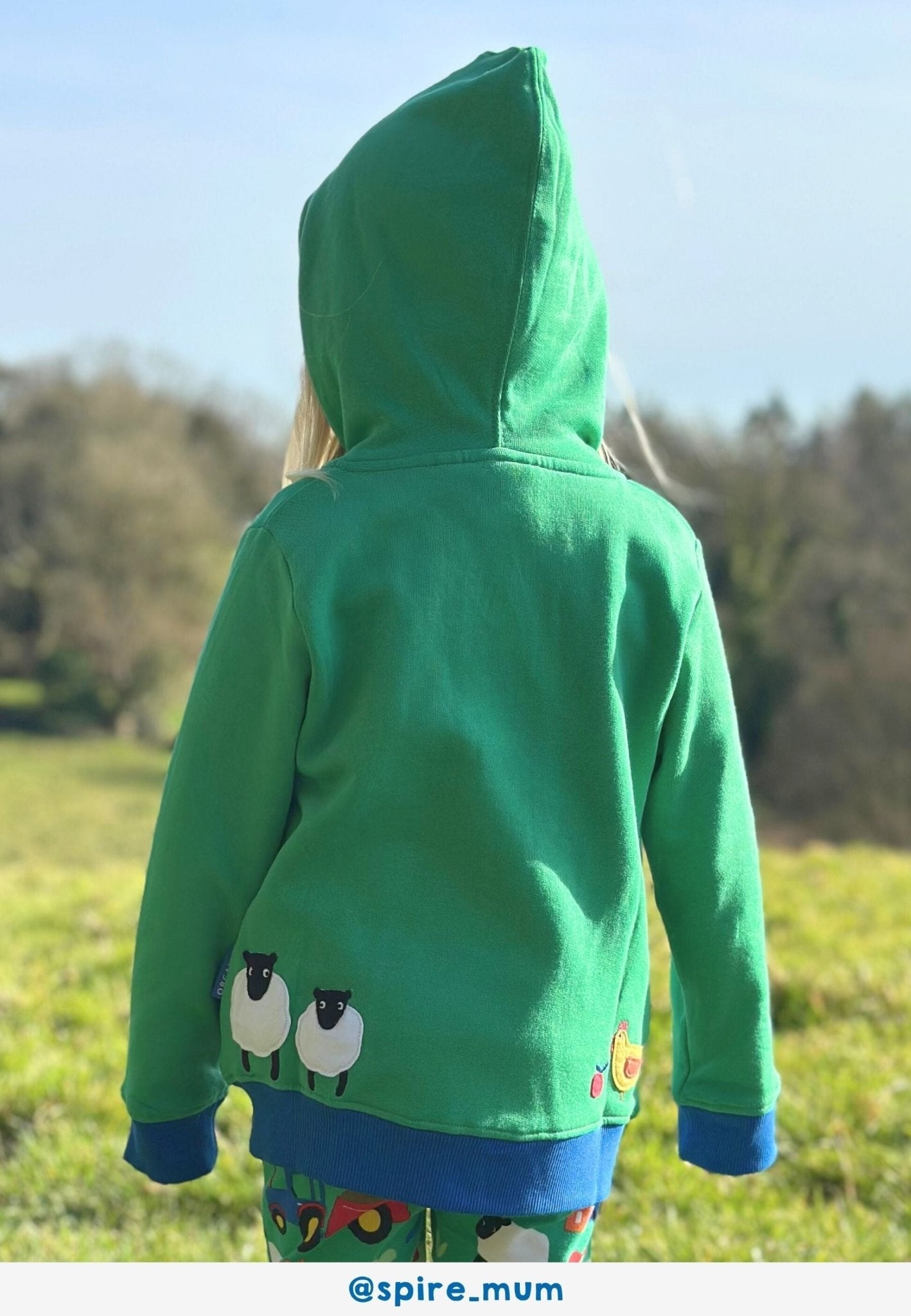 Organic Hillside Applique Hoodie for Kids