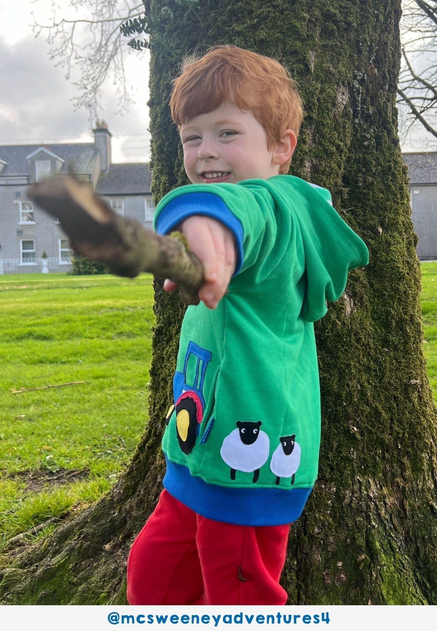 Organic Hillside Applique Hoodie for Kids